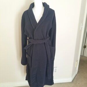 LANDSEND MEN'S FLEECE ROBE NAVY CALF LENGTH M/38-40R